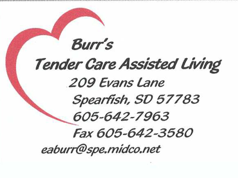 burrs tender care assisted living business card 768x576