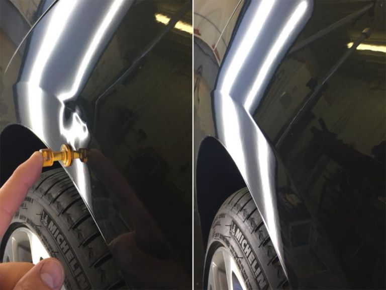 precision dent repair fixed dent before and after 768x576