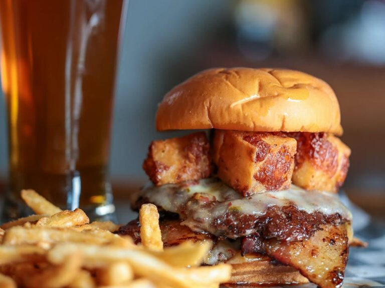 social house burger fries beer 768x576