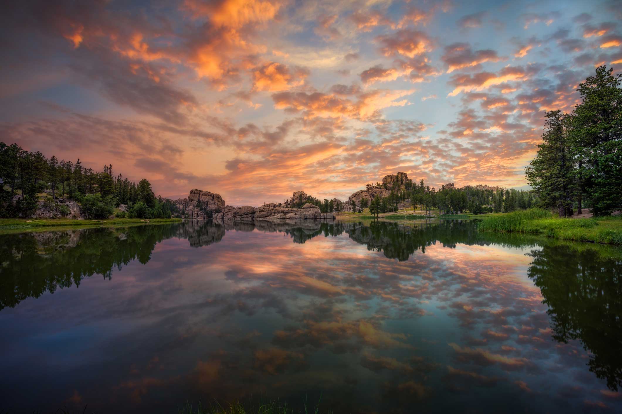Sunset over Sylvan Lake in Custer, SD