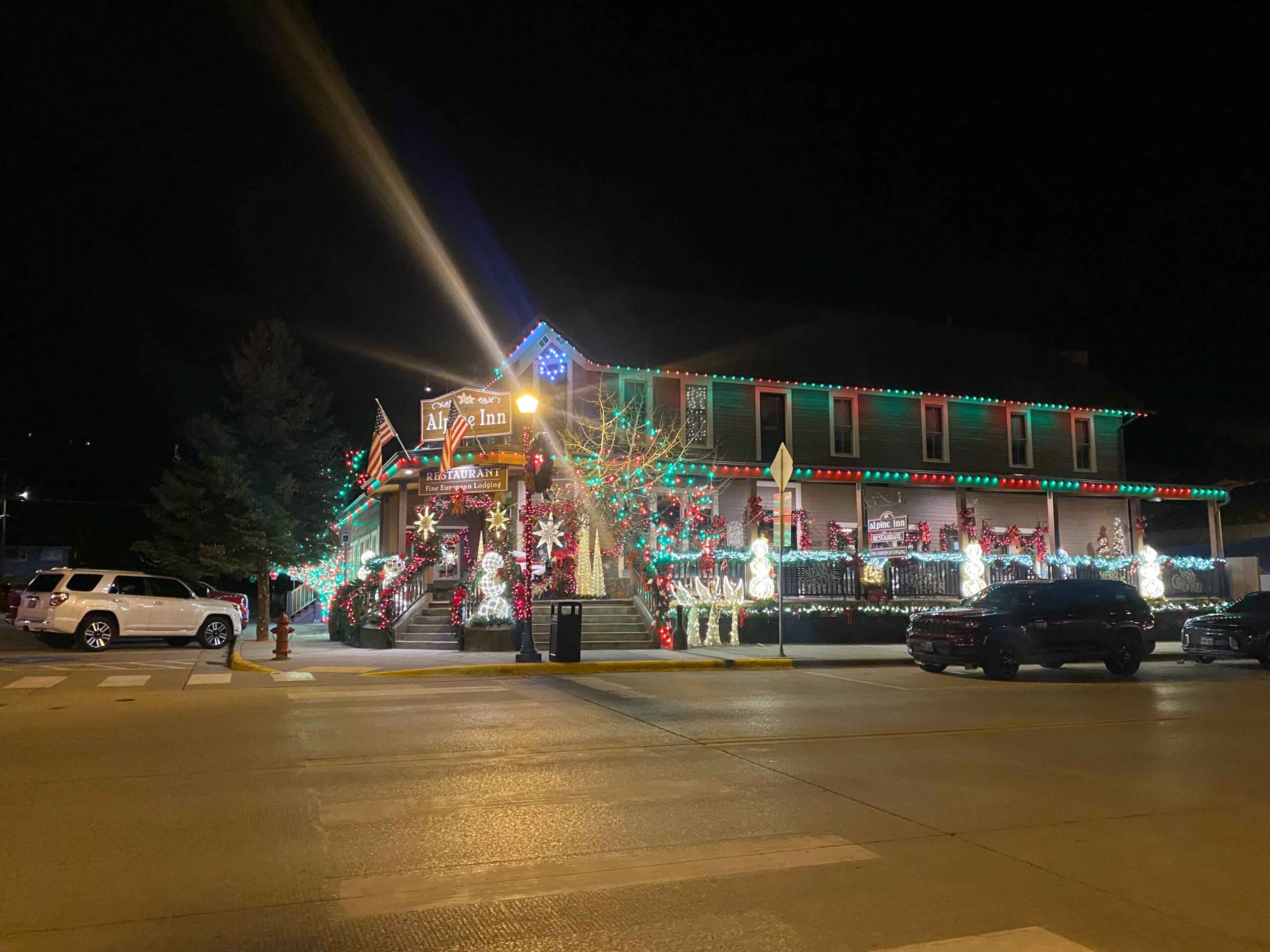 Apline Inn Decorated for Christmas